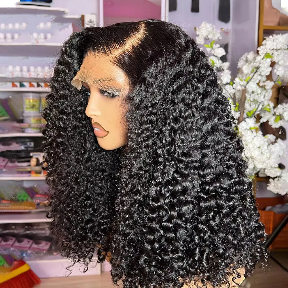 

Short Curly Bob Wigs 13x4 HD Transparent Lace Front Human Hair 220% Deep Wave Lace Frontal Brazilian Remy 4x4 Closure Wigs Curly