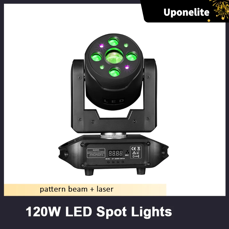 

120W LED Spot Moving Head Lights Beam 8 GOBO 8 Colors Strobe Wash Stage Lighting Effect Projector for DJ Disco Party Wedding