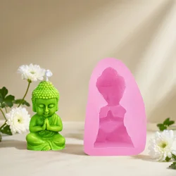 1 piece, sitting posture Buddha statue prayer aromatherapy candle mold decoration gypsum silicone mold