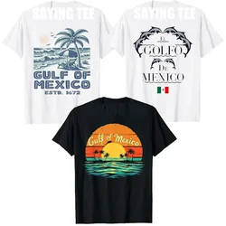 El Golfo De México Dolphin T-Shirt Gulf of Mexico Beach Palms Summer Vacation Clothes 1672 Vintage Beach Graphic Saying Tee Tops
