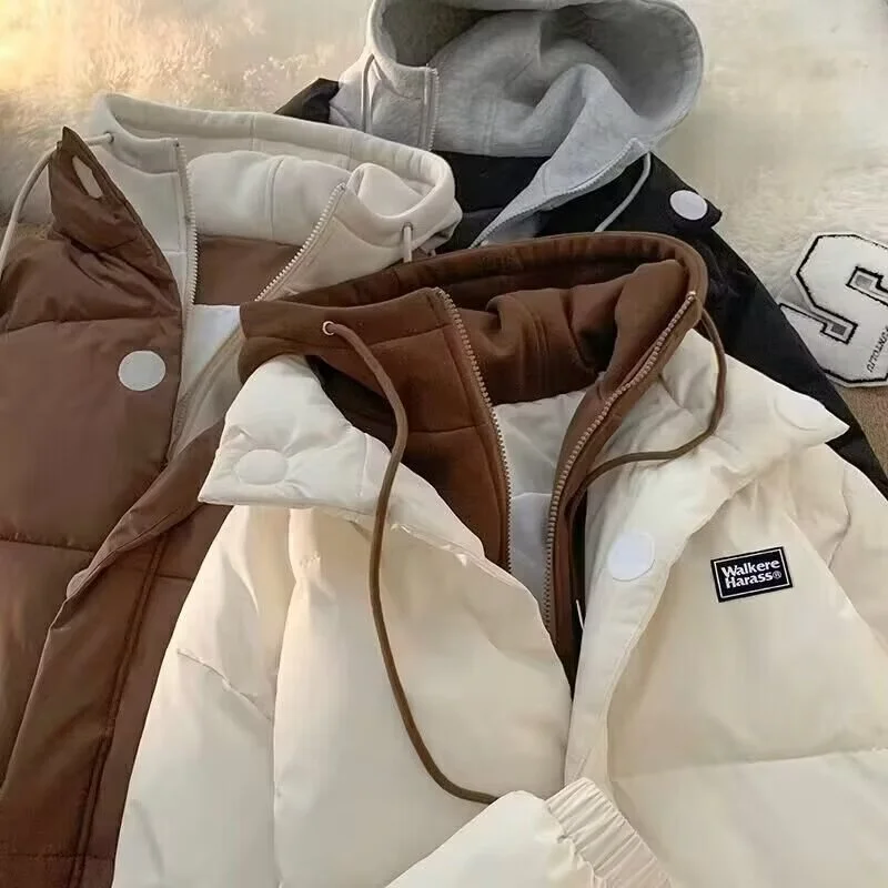 الرجال Thiened الشتاء القطن Jaet معطف مقنع الدفء أكثر من 250 Pou الأمريكية Sle وهمية قطعتين ملابس قطنية اتجاه الشباب