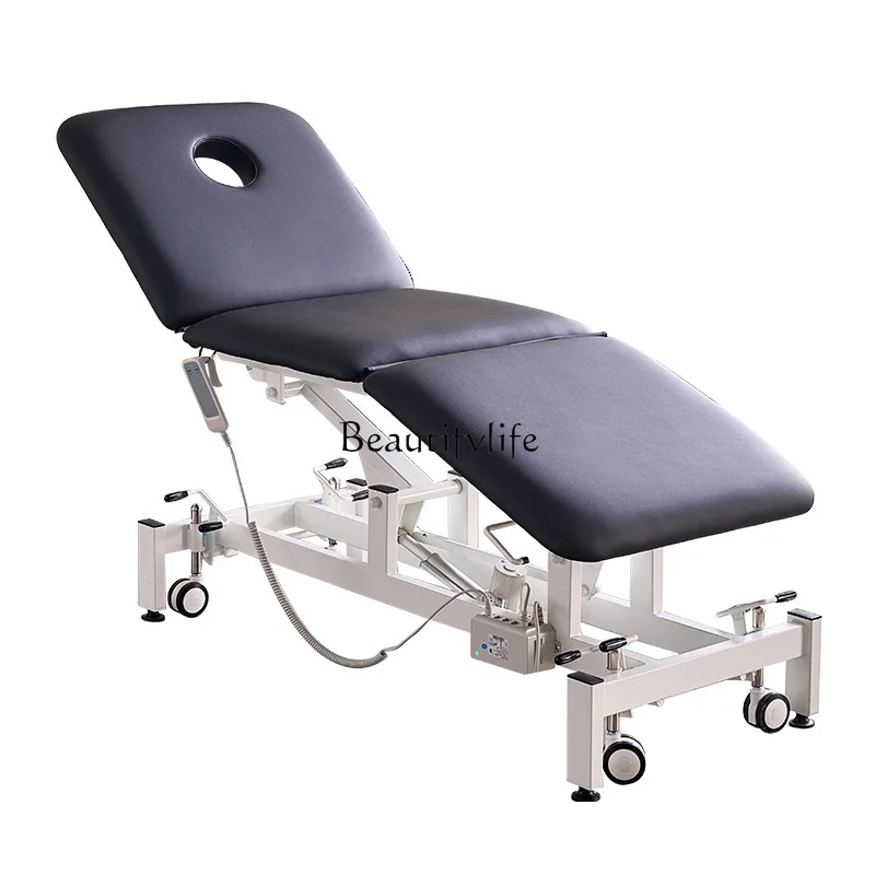 

Electric lift beauty massage treatment bed with hole semi-lying full lying adjustable traditional Chinese medicine massage