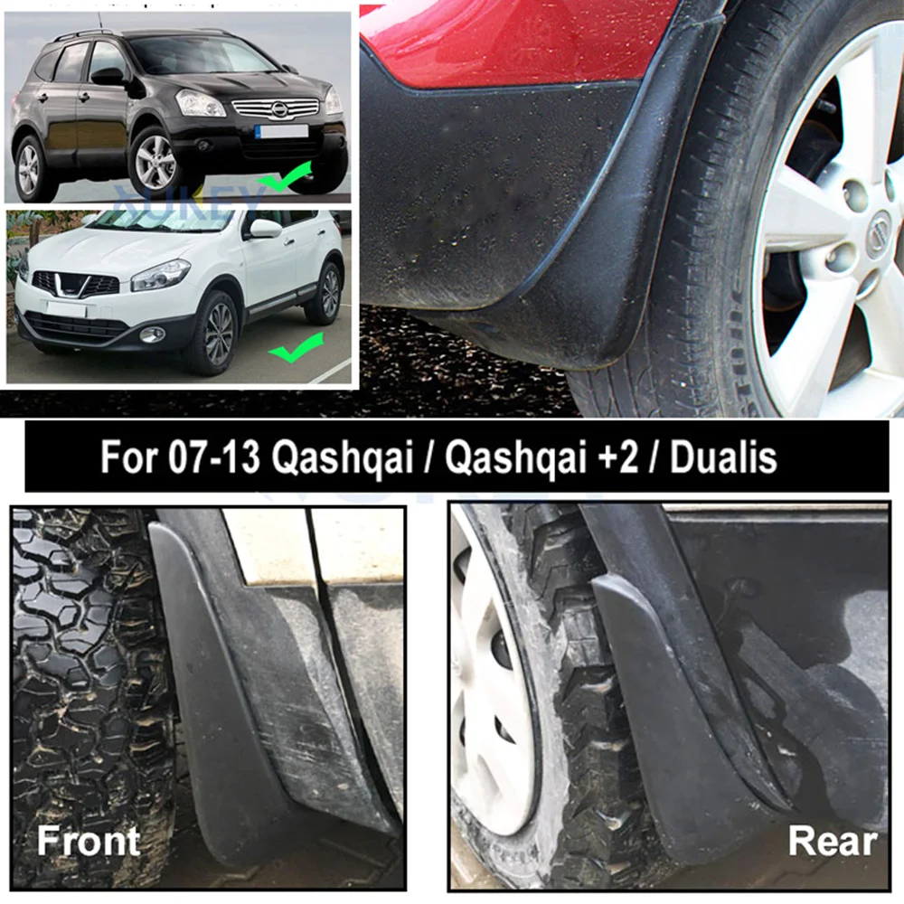 AX For Nissan Qashqai / +2 / Dualis 2007-2013 J10 Splash Guards Mud Flap Mudguards Fender 2008 2009 2010 2011 2012 Car Mud Flaps