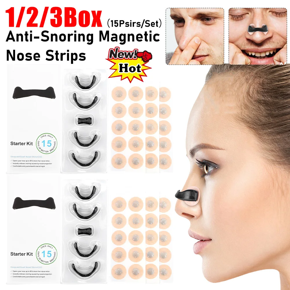 

Anti-snoring Nose Clip Nasal Breathing Dilators Starter Kits Magnetic Nose Strips Increase Sports Air Intake Improve Sleeping