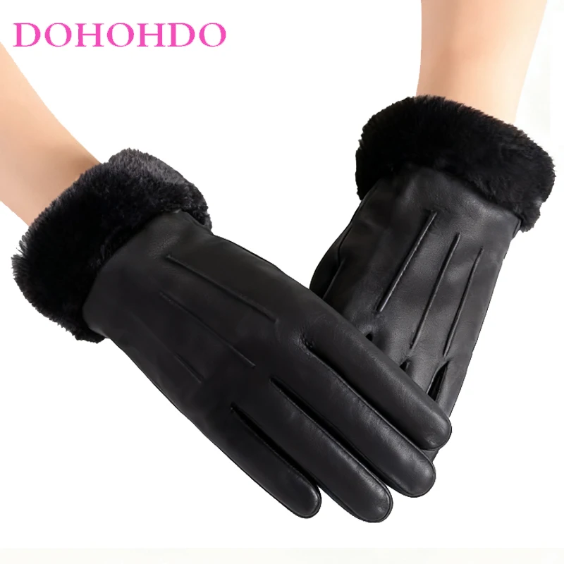 

Suede Black Ladies Gloves Women Autumn Winter Gloves Windproof Keep Warm Plus Velvet Padded Riding Motorcycle Gloves Handschuhe
