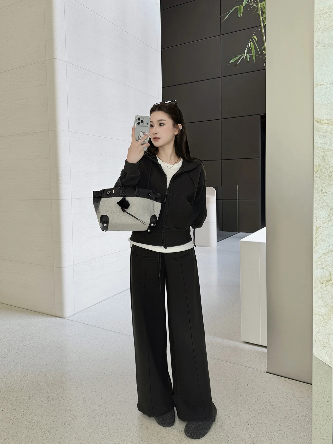 

Comfortable Lazy Sport Hoodie Set Women's Open Cardigan Casual Straight Leg Pants Breathable High Waist Long Pants Spring Season