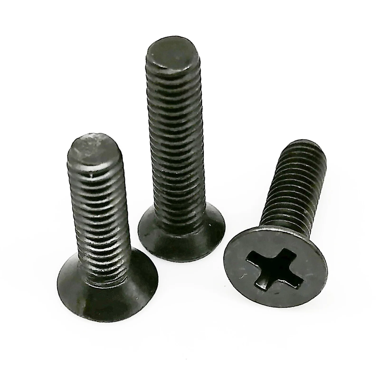 HZYUEGOU 50 Stück M1 M1.2 M1.4 M1.6 M2 M2.5 M3 M4 Mikro Kleine Schwarze 304 Edelstahl Phillips Senkkopfschrauben – Detail 5