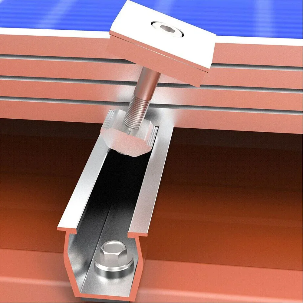 ALLGOOD Solar Panel Mount Bracket Rails Clamp Fastening Module Mount Mounting PV Photovoltaic Solar Power Supplies Trapezoidal R