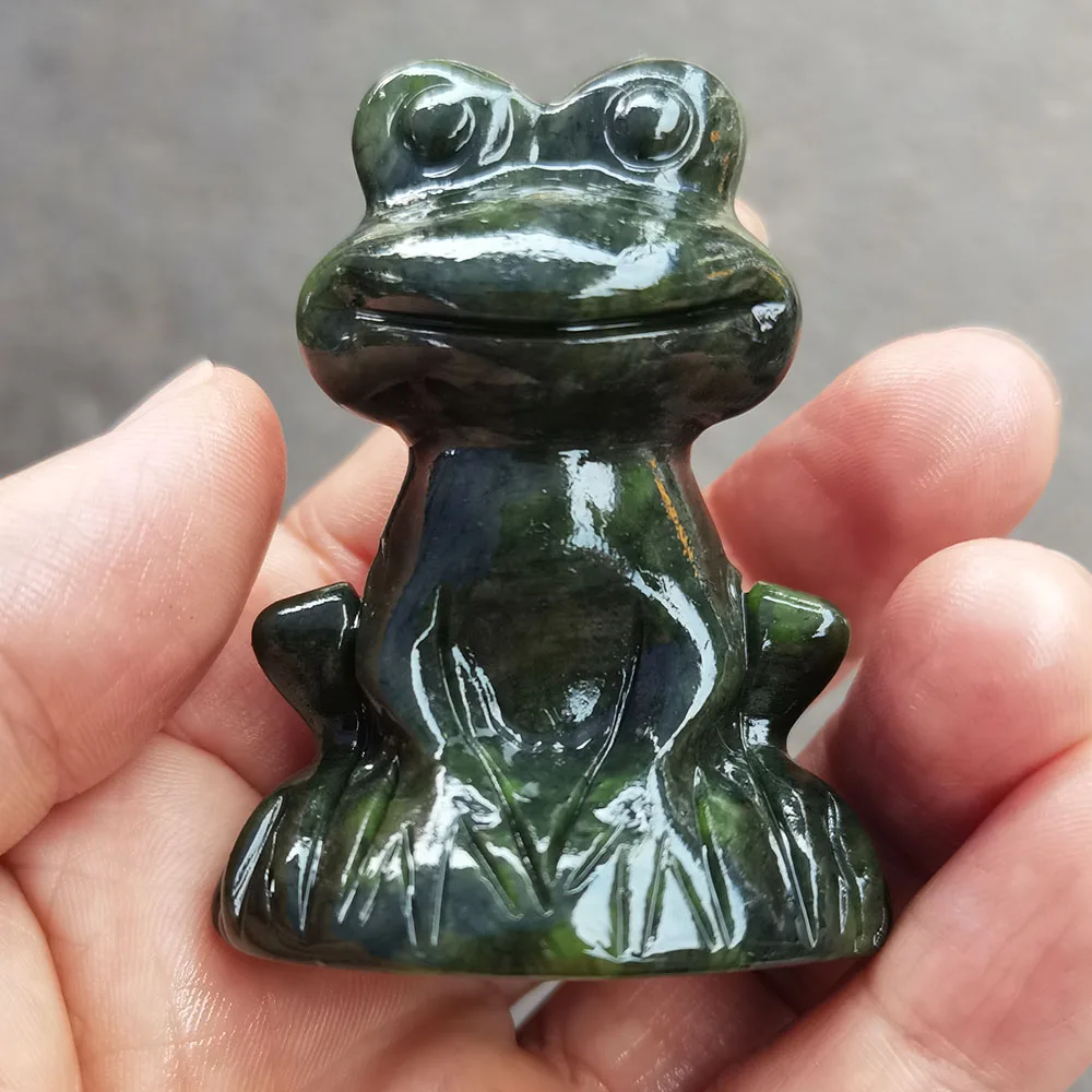 Cute Crystal Carved Frog Natural Stone Gemstone Craft Home Decoration Gift Wholesale