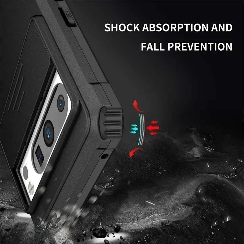 Coque rigide antichoc pour Google Pixel 8 Pro, étui de téléphone avec support pour Googe Pixel8 8Pro Pixel8Pro, protection arrière de l'appareil photo coulissant