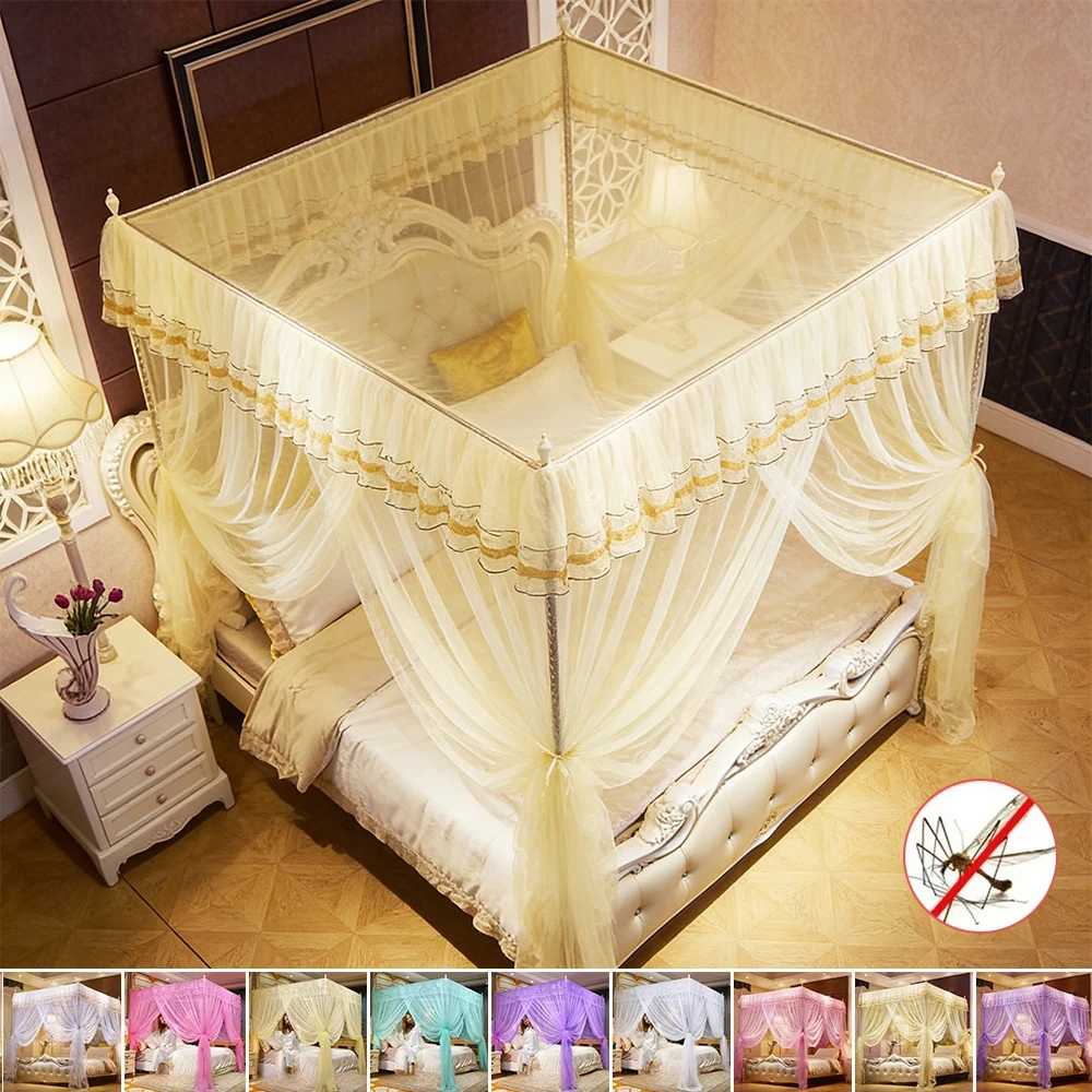 

1.5m 1.8m Princess Style Mosquito Net Encrypted Mesh Canopy for Queen Double Bed No Bracket Bed Curtain Bedroom Home Decoration