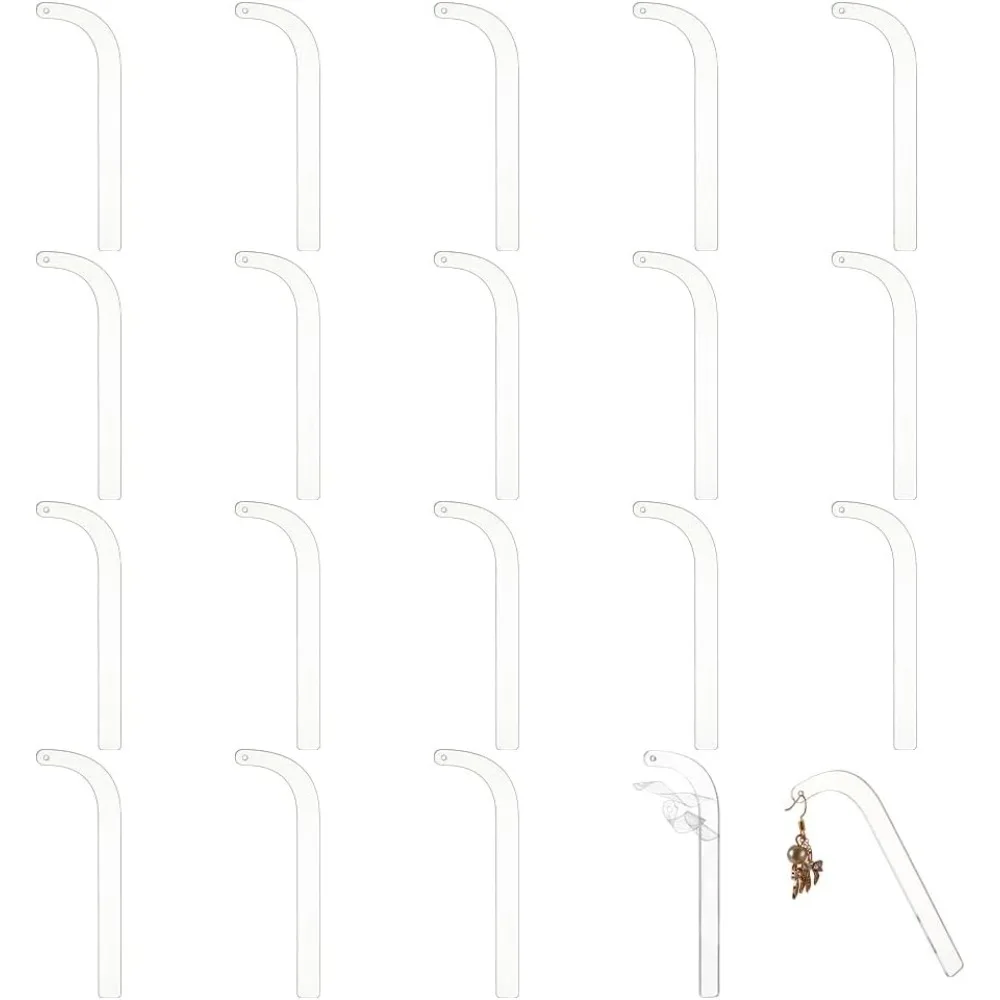 20 Pieces Acrylic Earrings Try-on Stick Clear Try-Free Earrings Display Props Tool Try-on Strip for Earrings and Studs Ear