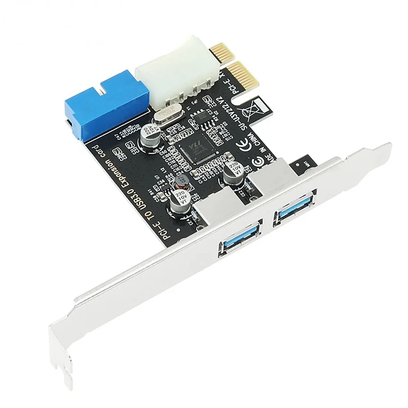 USB 3 Pcie Adapter 2 Port Usb to Pcie X1 Front Panel 20pin 20 Pin USB3.0 Controller Card Adapter