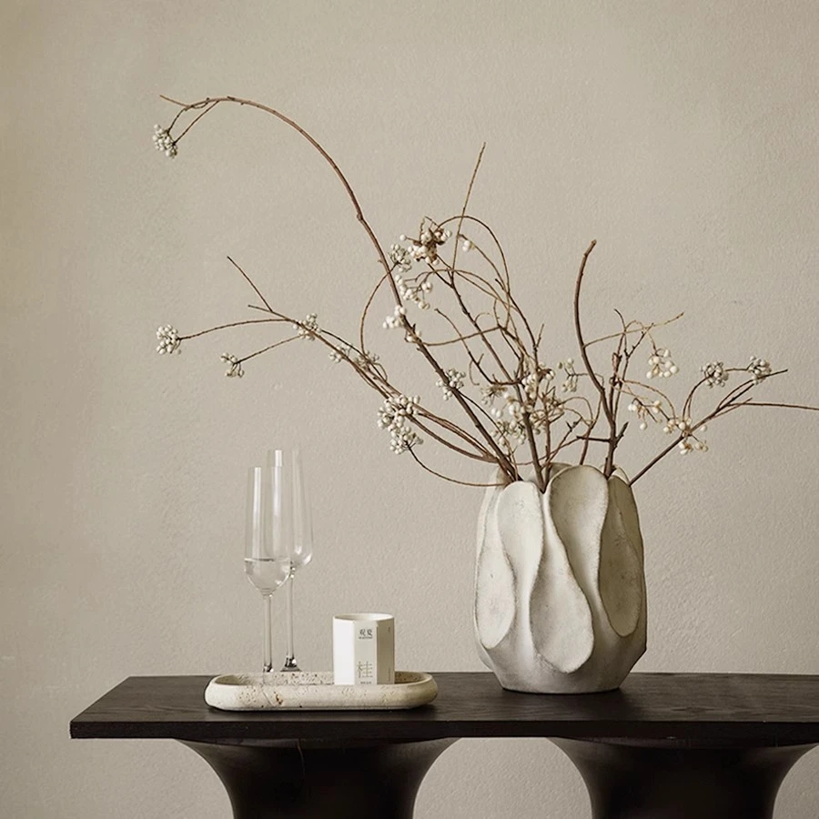 

Medieval wabi-sabi wind irregular ceramic vase flower arrangement living room entrance desktop flower ware homestay