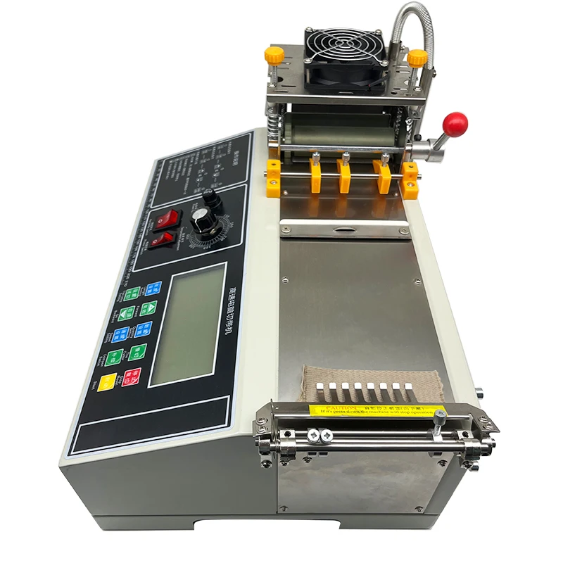 

988T Non-Woven Cloth Ear Tape Webbing Automatic Belt Cutting Machine with Safety Goggles Elastic Belt Cutting Tool for Webbing