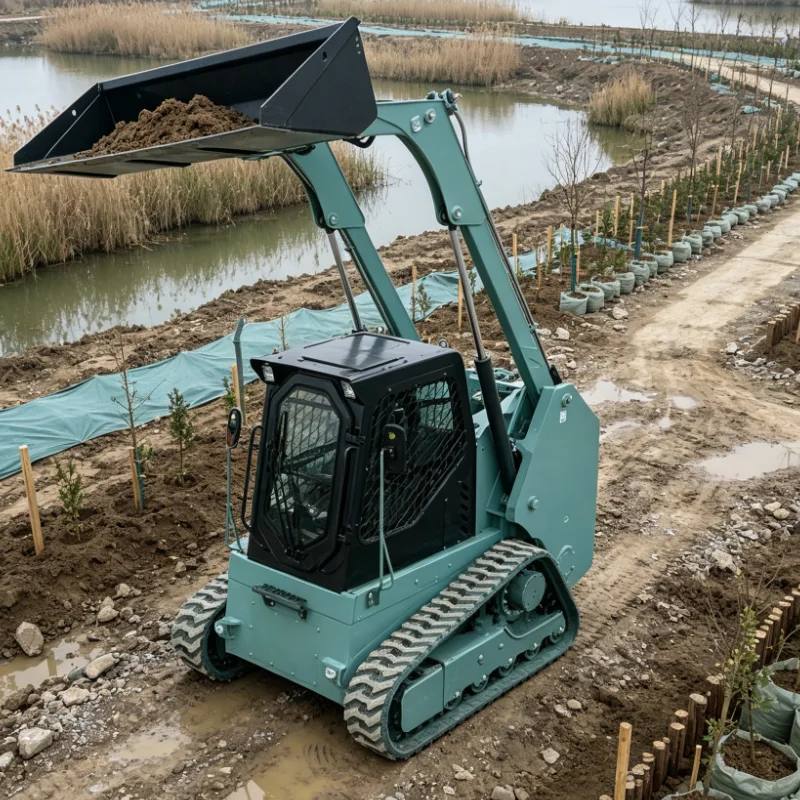 Customized Mini Skid Steer Loader Trencher Bucket for Farm Utility Pipe Laying Work Sale CE New Model