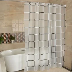 1pcs Waterproof PEVA Shower Curtain Liner Transparent Curtain Bath For Bathroom Shower Curtain With 12 High Quality Hooks