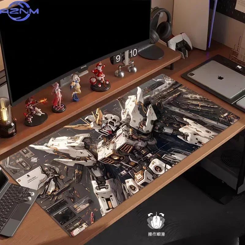 Gundam Mecha Anime Mouse Pad, Rubber Non Slip Gaming Desk Mat, Sci-Fi Robot HD Art Print Mouse Pad, Smooth Surface for Gaming an