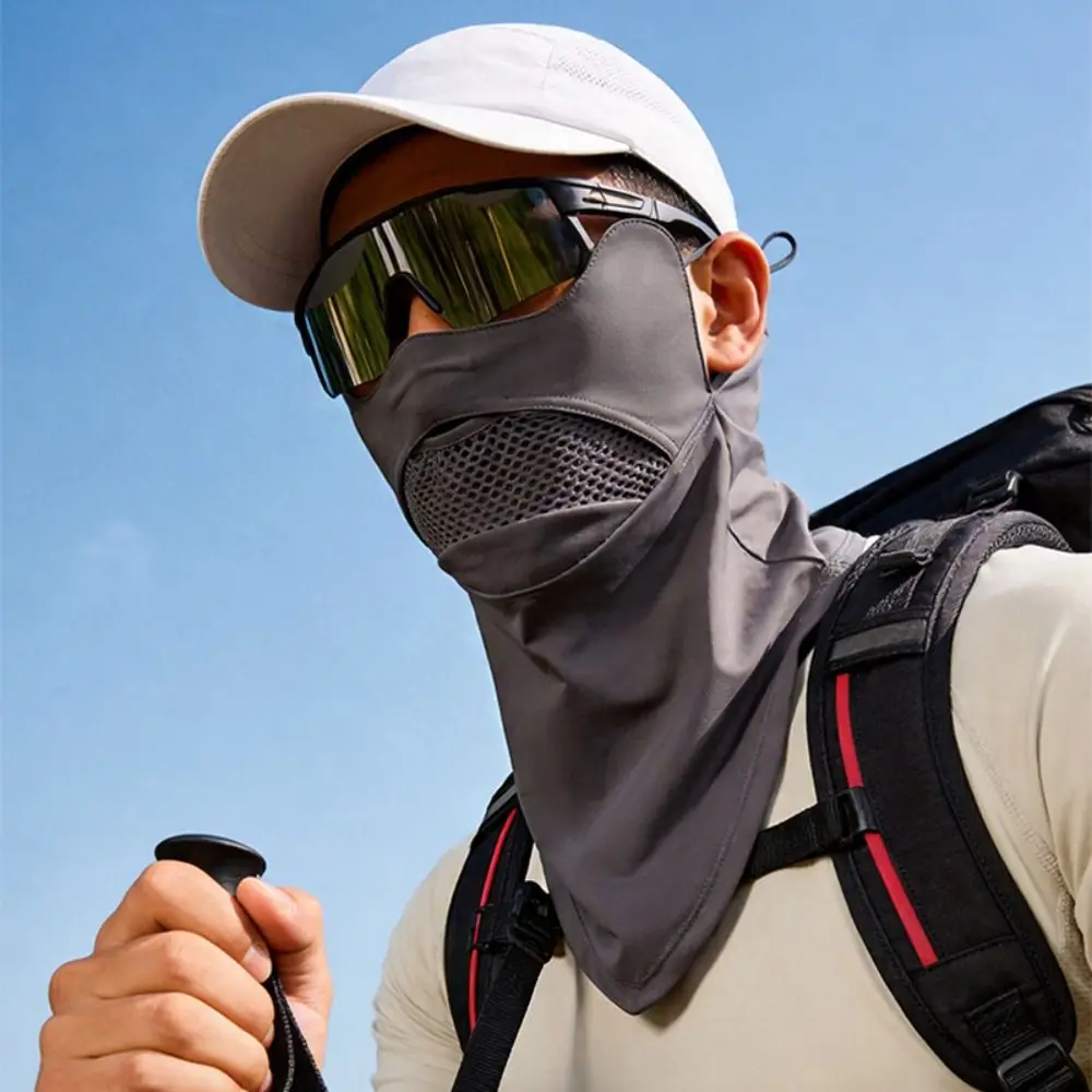 

Регулируемая летняя маска из ледяного шелка: дышащая, тонкая, с защитой от УФ-излучения для лица и шеи, для активного отдыха