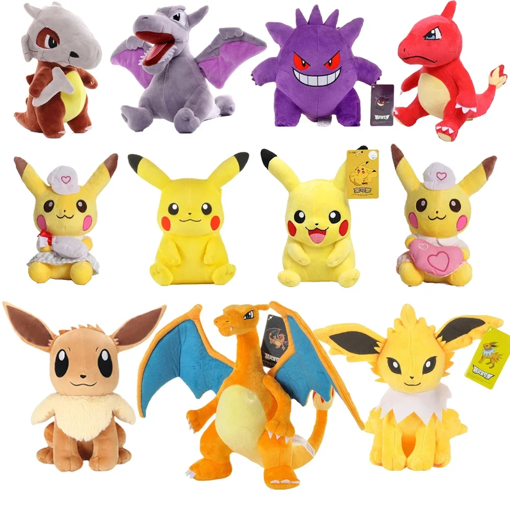 Pokemon Pikachu Pichu Charmander Bulbasaur Squirtle Psyduck Eevee Plush Soft Stuffed Animals Peluche Plushie Toy Small Doll