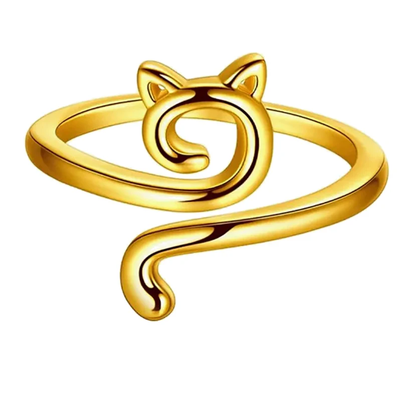 Adjustable Crochet Tension Cute Cat Ring, Beginner Knitting Crochet Hook Ring, Yarn Guide Finger Holders Thimbles Winder Tools