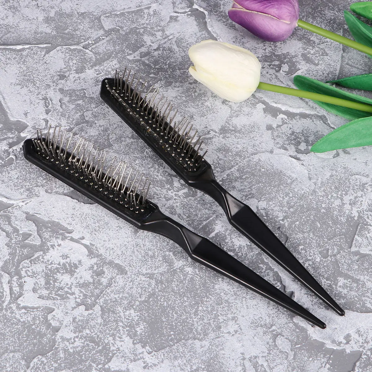 2Pcs Brush Professional Pointed Tail Airbag Hair Extension Brush Smooth Detangle Comb for Cushion Comb