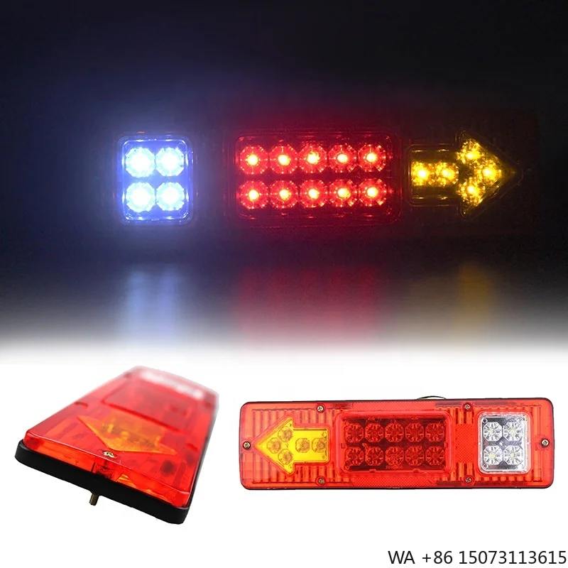 19 LED Arrowhead Indicator Tail Light for Trailer Vehicle Ship Truck Car Boat
