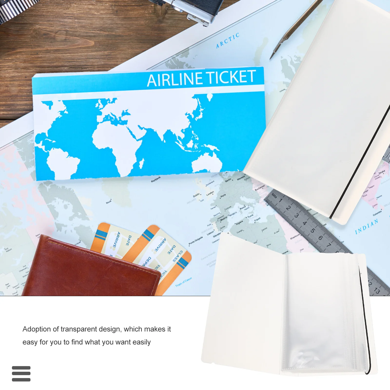 Album Penyimpanan Tiket Multi-Fungsi Organizer Plastik Transparan Tahan Lama untuk Foto Kartu Kwitansi Tiket Hadiah Album