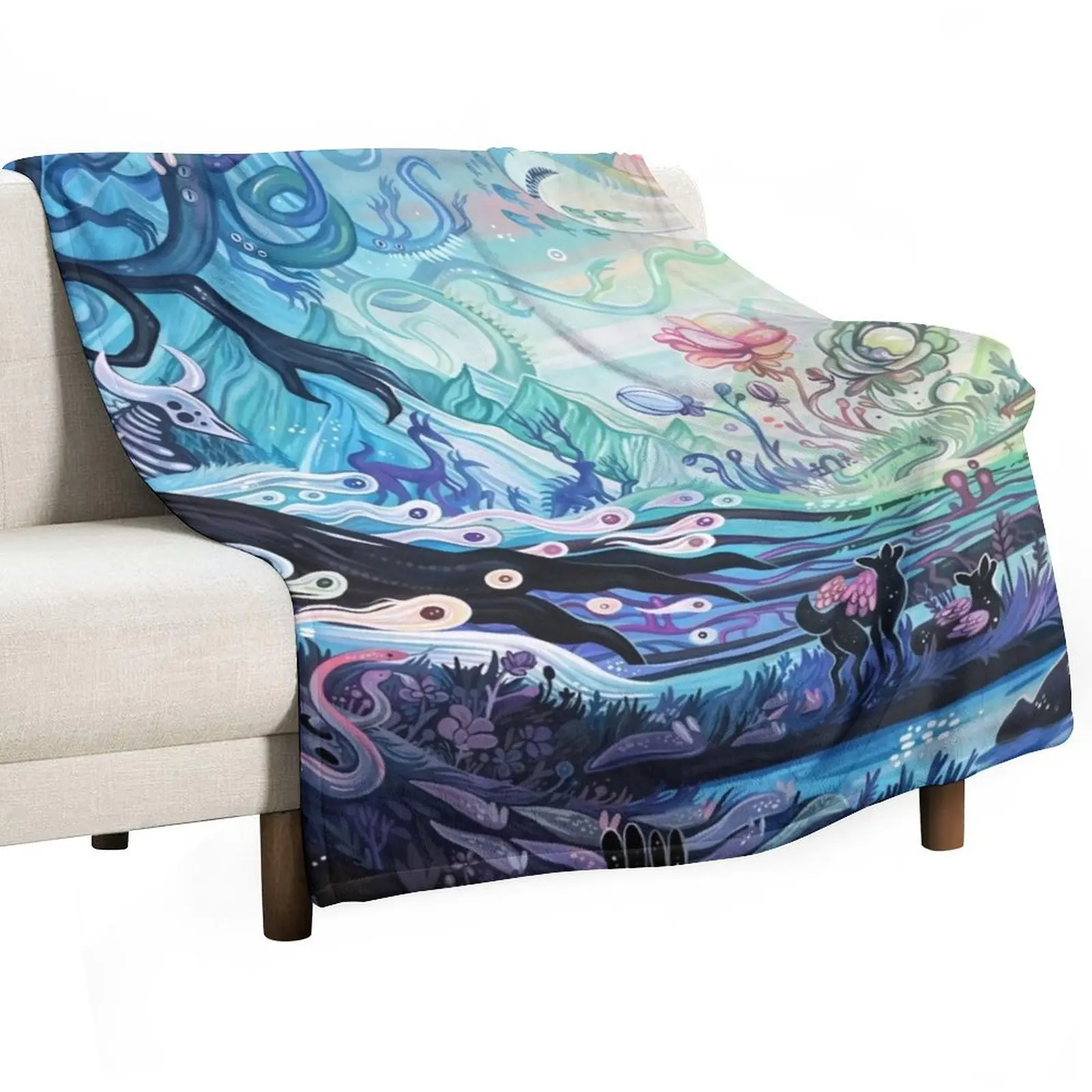 Vivid Dreaming (Left Version) Throw Blanket heavy to sleep halloween wednesday for winter Blankets