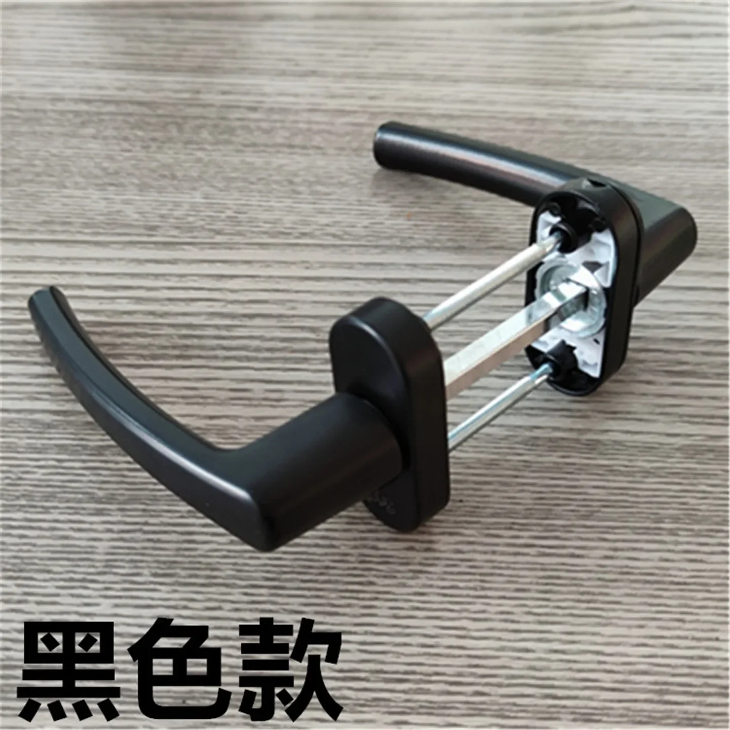 A  Pair Aluminum Alloy Window Lock Square Shaft Pull Handle Diamond Mesh Casement Window Curved Key Square Steel Handle Lock