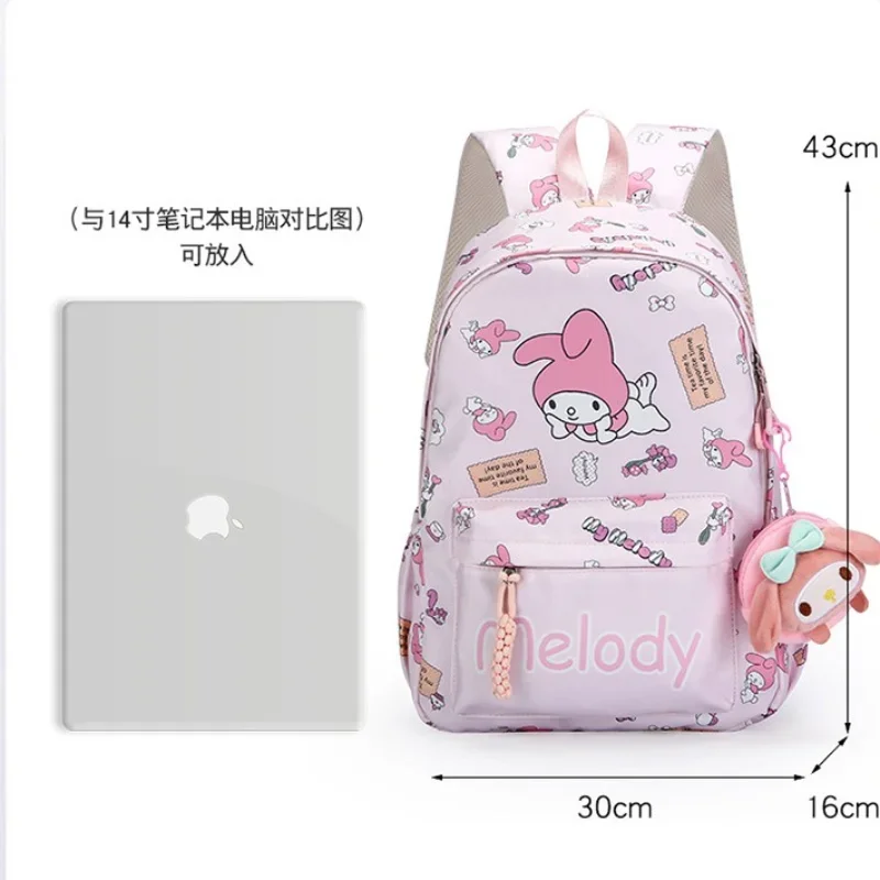 Sanrio Kuromi Hello Kitty Cute High School Student Fashion Breathable Cartoon Backpack Lightweight Large Capacity School Bag