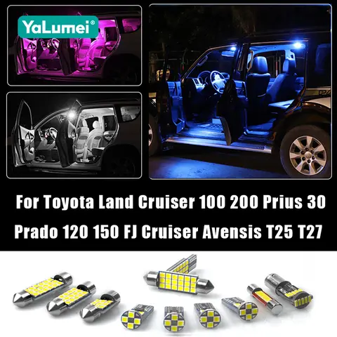 Car LED Lights For Toyota Land Cruiser 100 200 LC200 Prado 120 150 Avensis T25 T27 Prius 20 30 Prius A V FJ Cruiser Accessories