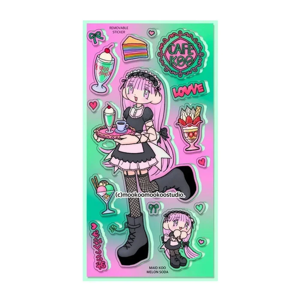 Korean Style Stickers Y2k Millennium Hot Girl Uniform Character Pocket Stickers Ins Diy Stickers