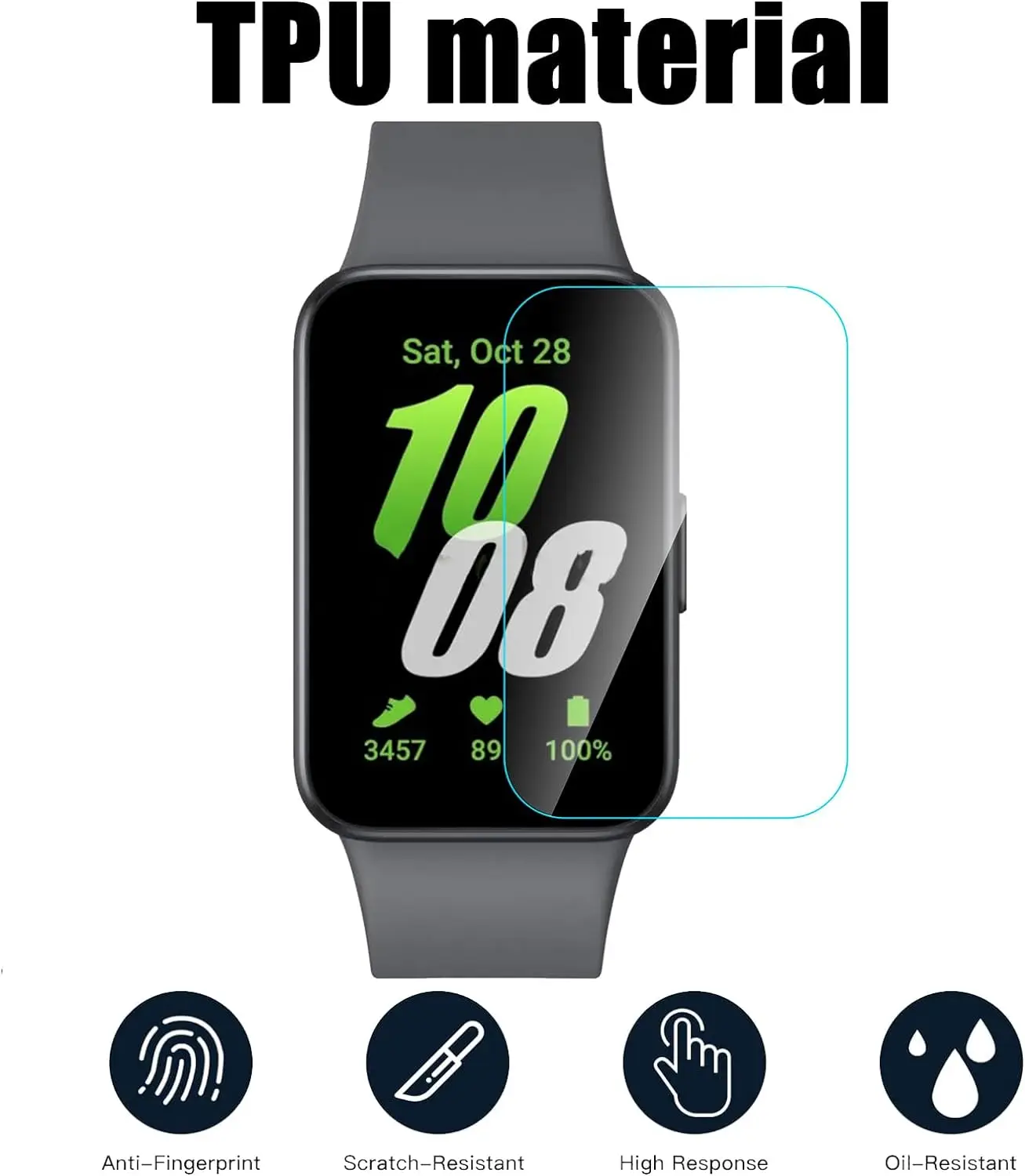 For Samsung Galaxy fit3 Hydrogel Film 3PC Anti-fall Scratch Film Smart Watch 3D Composite Hydrogel Film Accesso Watch Screen