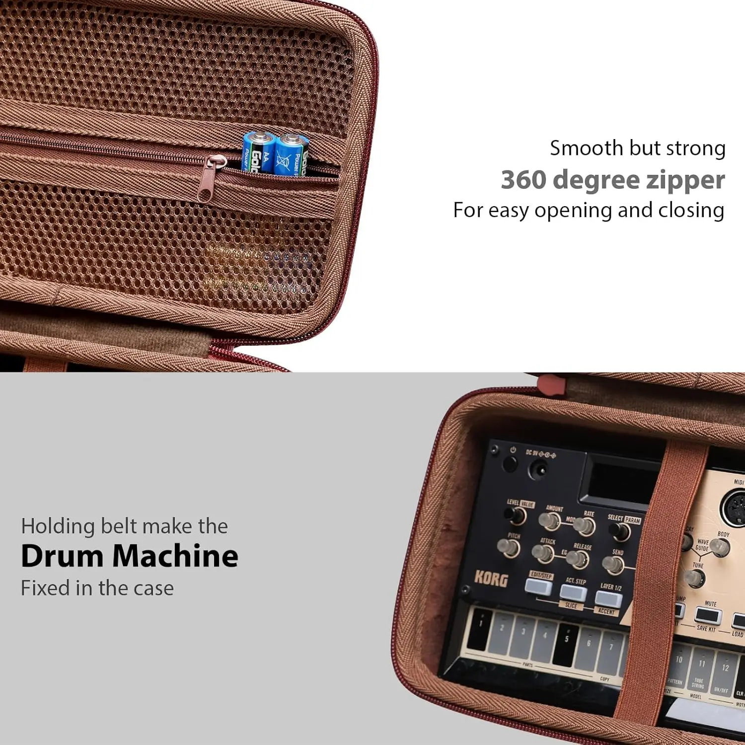 LTGEM Hard Case for Korg Drum Machine/FM Synthesiser/VOLCA SAMPLE2 Digital Sampler(case only!)