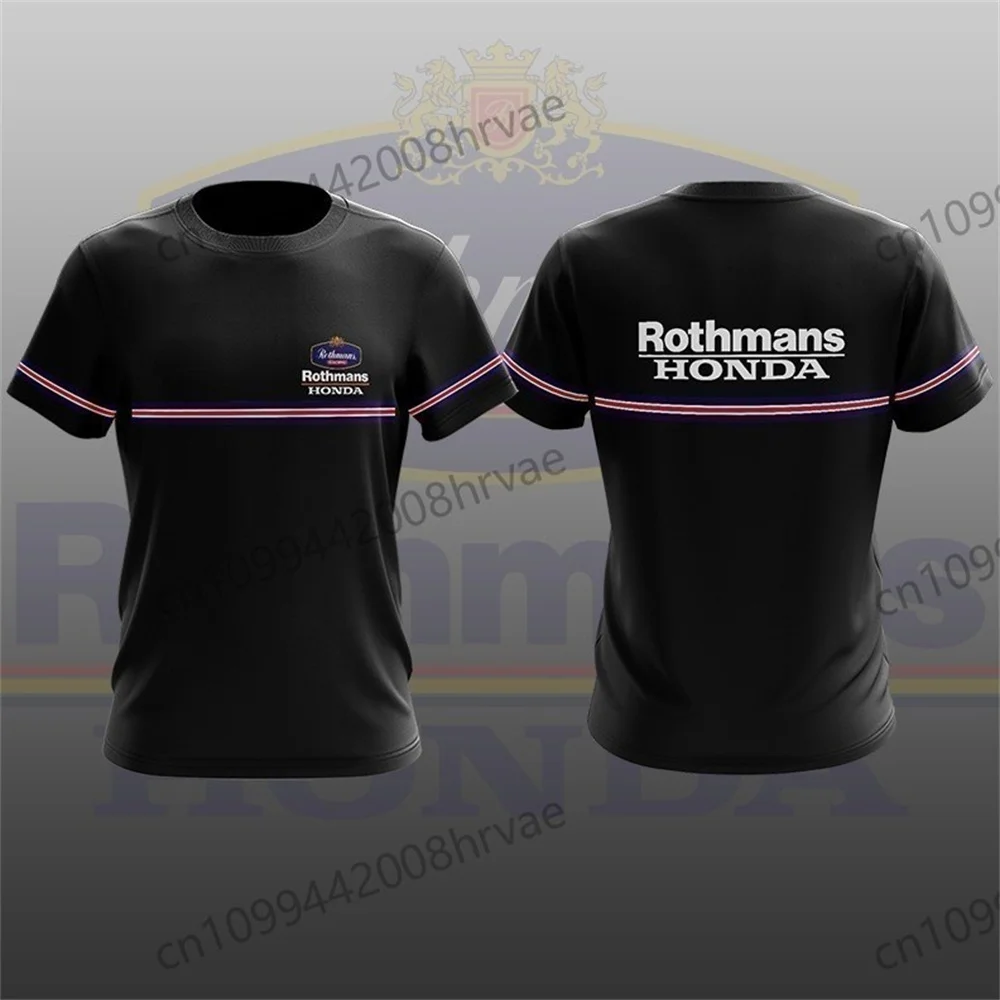 

2025 Motorsport Fashion Honda Rothmans T-shirt, Outdoor Motorcycle Riding Sports Short Sleeve Top