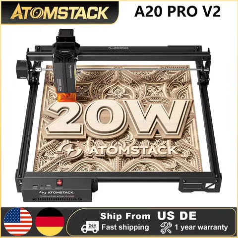 Atomstack A20 Pro V2 Portable Laser Engraver Diy Bluetooth Machine Painted Dog Tag Paper Leather Wooden Plastic Logo CNC Machine