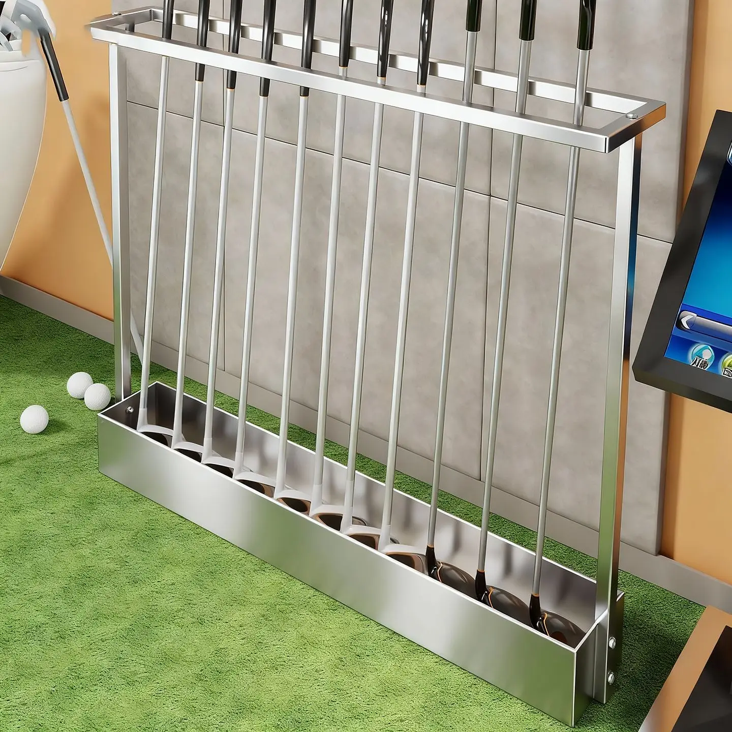 floor-standing-golf-club-storage-rack-badminton-racket-tennis-racquet-fishing-rod-bracket-sports-equipment-organizer