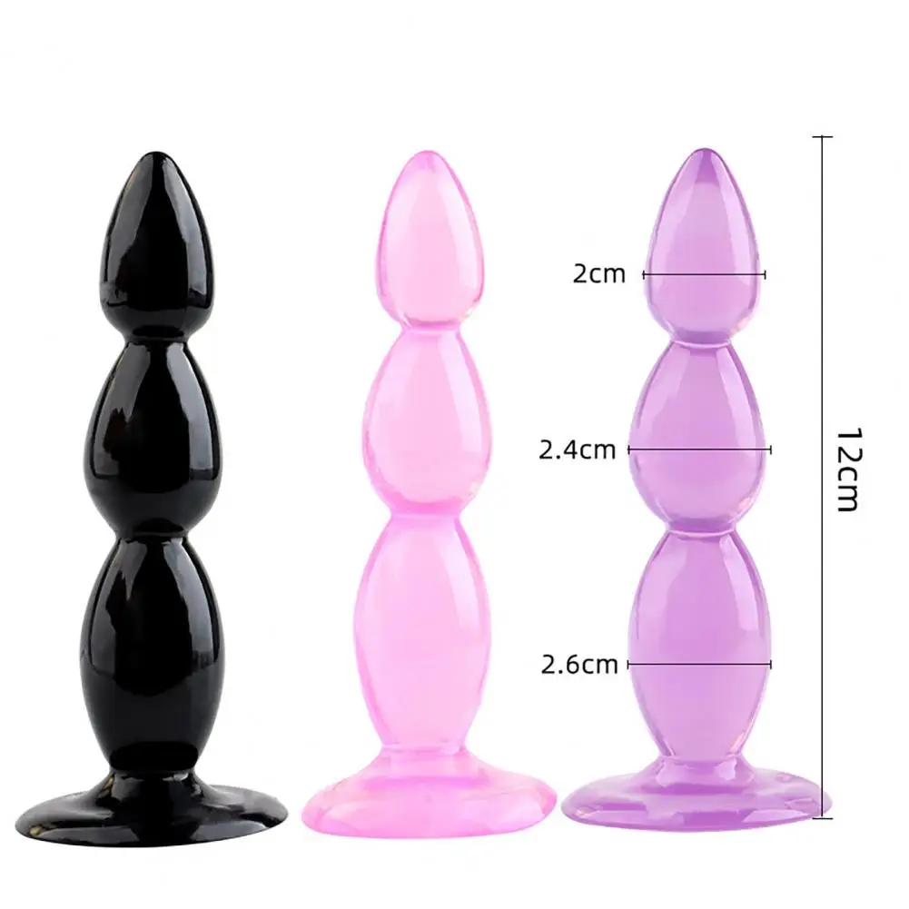 Beaded Wave Anal Plug Men Pulling Beads Suction Cup Sex Tool Stick TPE Anal Plug Smooth Anal Plug Gay Supplies Beads Anal Plug