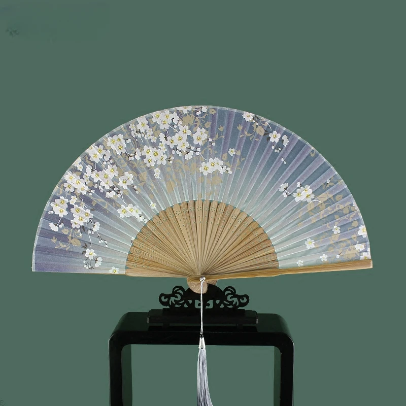 

Folding Fan Women's Chinese Style Ancient Style Classical Folding Fan Japanese Style Craft Fan Cherry Blossom