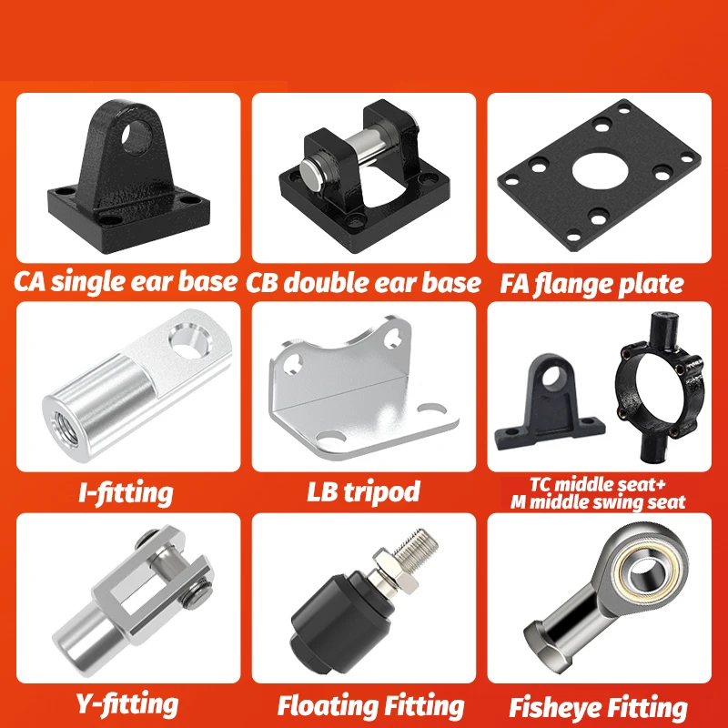 SC cylinder standard accessories I/Y/U/F/CA/CB/LB/FA Bore 32mm/40mm/50mm/63mm/80mm/100mm Air Pneumatic Cylinder Accessories