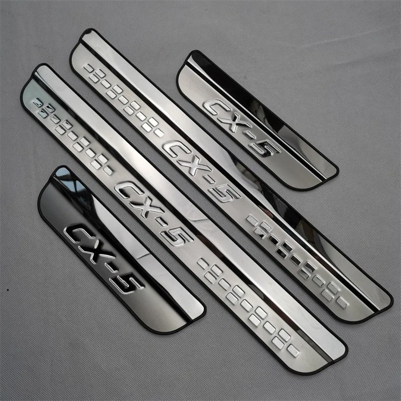 Car Accessories for Mazda Cx-5 cx5 2017 2018 2019 2020 2021 2022 2023 Stainless Door Sill Plate Trim Scuff Panel Protector