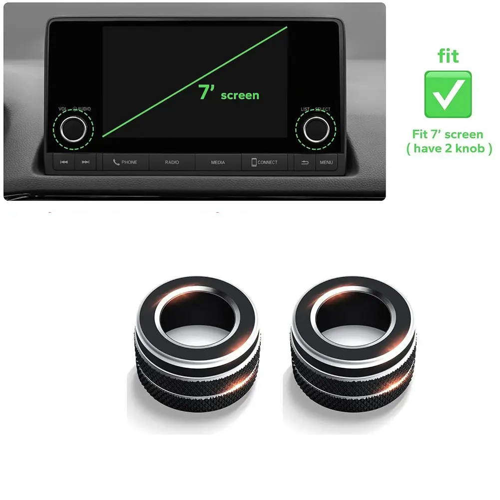 Automotive Interior Car Interior Trim Black Volume Knob Cover Aircraft-grade Aluminum Lightweight Construction