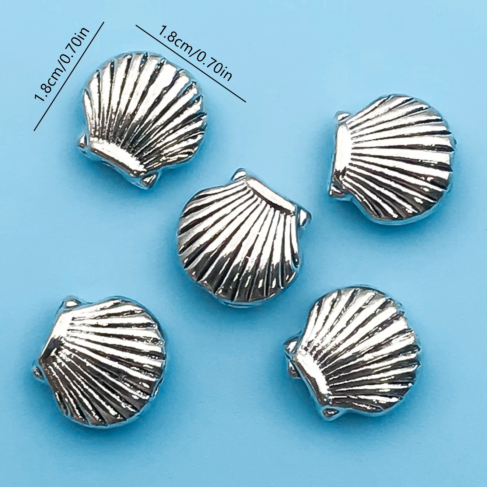 10/20/30Pcs Antique Silvery Marine Charms Shell Shaped Loose Spacing Beads For Jewelry Making Necklaces Bracelets Accessories