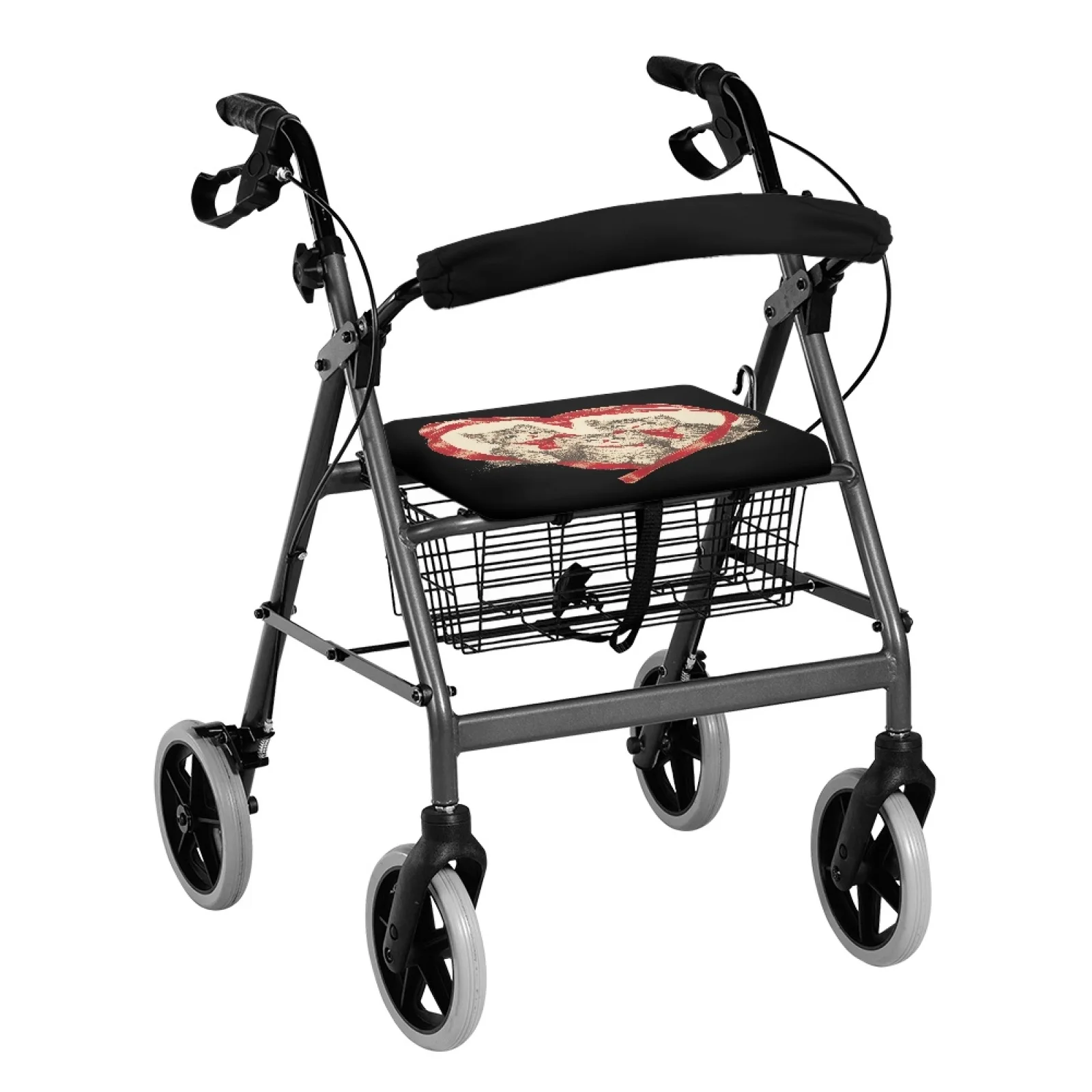 Coloranimal Cats 2 Pcs Rollator Seat Back Rest Covers Walker Seat Cushion for Womens Street Scenes