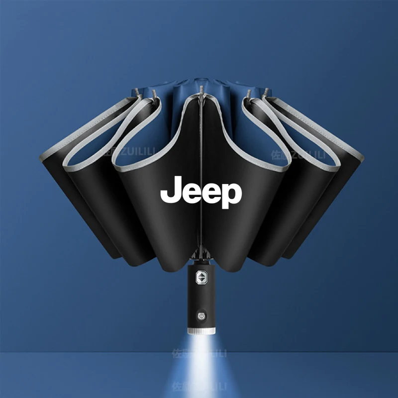 For Jeep Wrangler JL JK TJ Renegade Cherokee Trail Hawk Compass SRT Patriot Car Automatic Folding Windproof Sunshade Umbrella