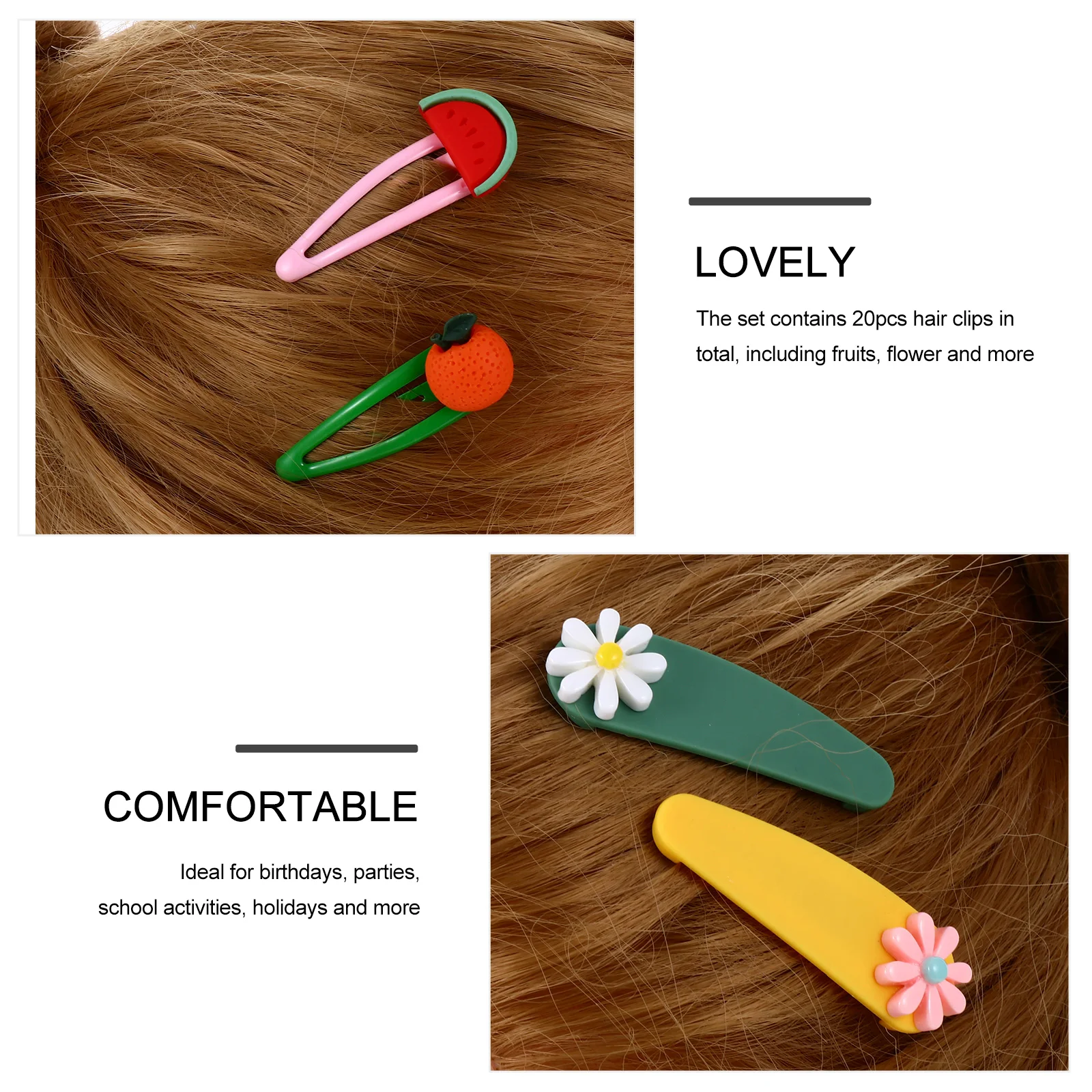 

1 set Fruit Clips Bright Colors Kids Snap Barrettes Baby Girls Decoration Lovely Hair Pin Kids Hair Barrettes Accessories