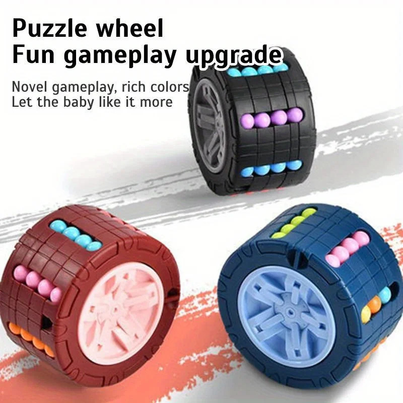 Jeux de Puzzle coulissant rotatif de haricots magiques, jouets anti-Stress et Fidget, casse-tête éducatif Montessori, jeux de voyage pour enfants