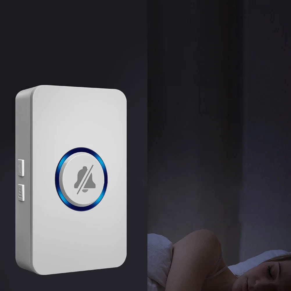 Wireless Doorbell Household Cordless Doorbell with 1 Receiver Classroom Door Bell Kit 4 Volume Level for Home Office Hospital