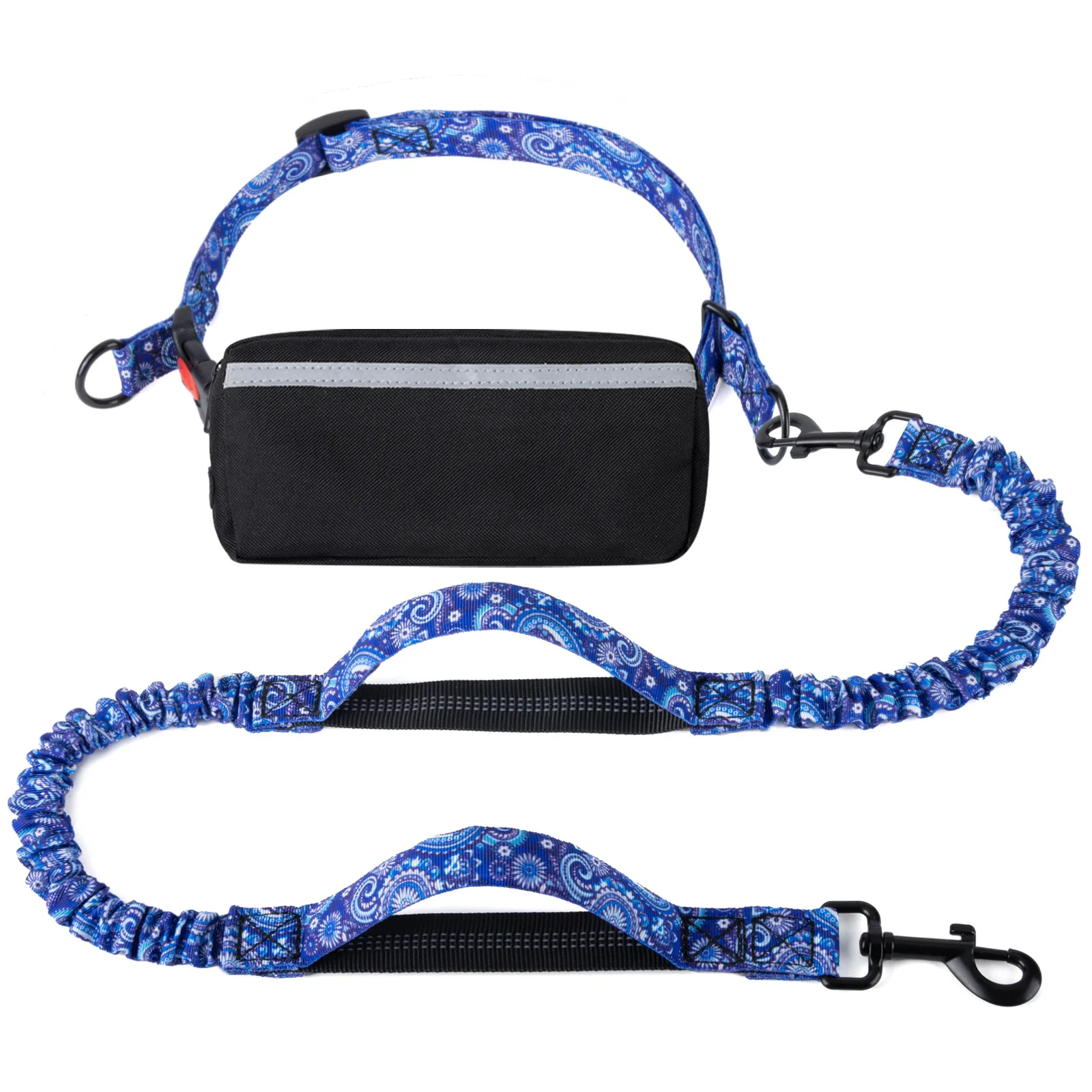 

Fashion&cool Hands Free Dog Leash with Zipper Pouch, Dual Padded Handles and Durable Bungee for Walking, Jogging and Running